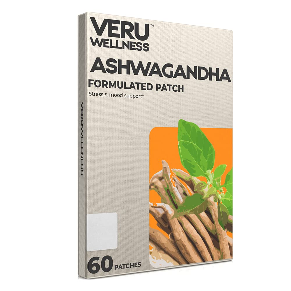 Veru Wellness Ashwagandha Patch - Stress Relief, Natural Mood Support, Stress, Energy, a Focus Support Patch (60 Počet)