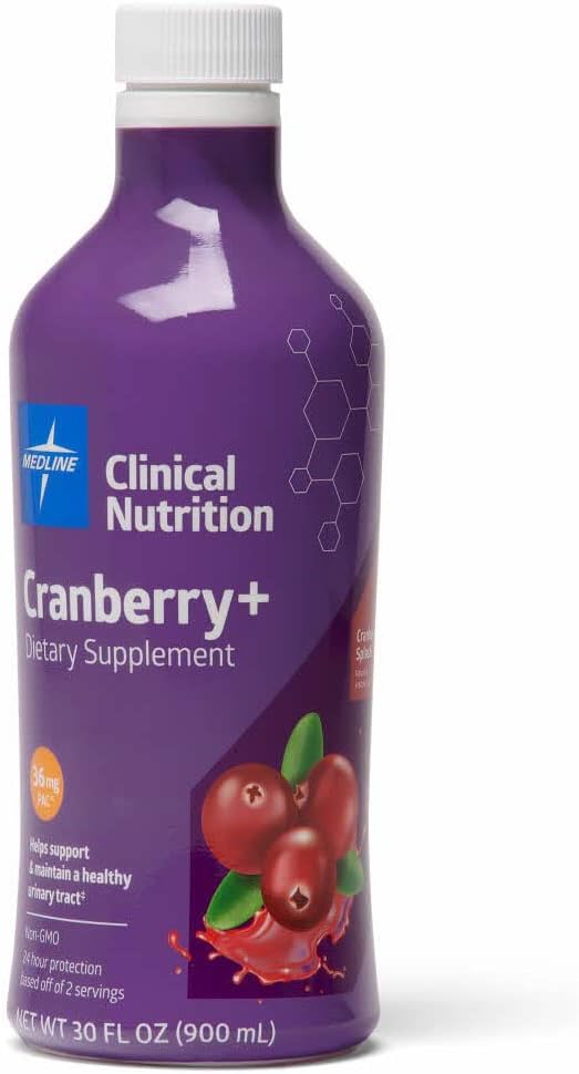 Medline Cranberry + Liquid Urinary Tract Dietní dodatek, podporuje močové zdraví, 30 oz. Láhev