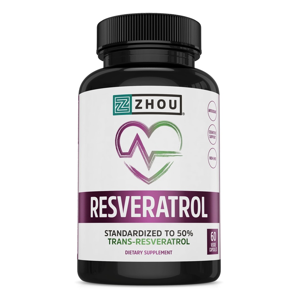 ZHOU Resveratrol: 29: Vcp, (Btl- Plastic) 1000mg 60ct