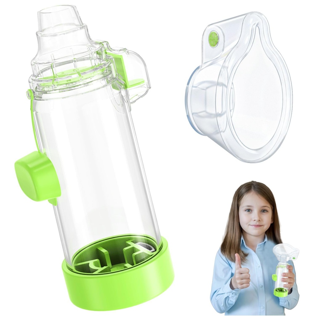 Soft Silicone Inhaler Spacers pro dospělé a děti - zábavné a barevné Nessi OTC Spacer (Kids- Green)
