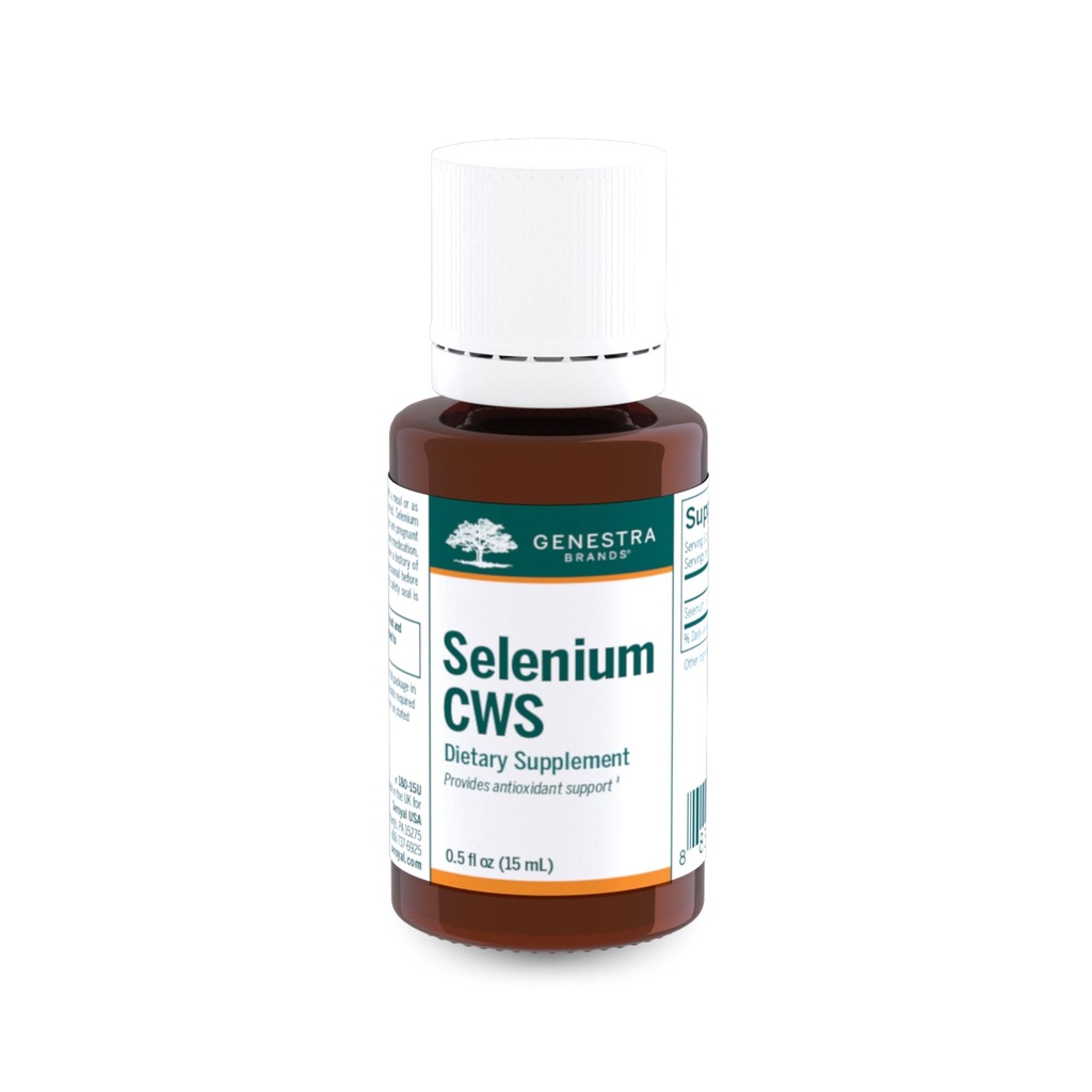 Genestra Brands Selenium CWS 124; Antioxidant Nutrient Support pomáhá chránit proti oxidativním stresům 124; 0.5 f. oz.