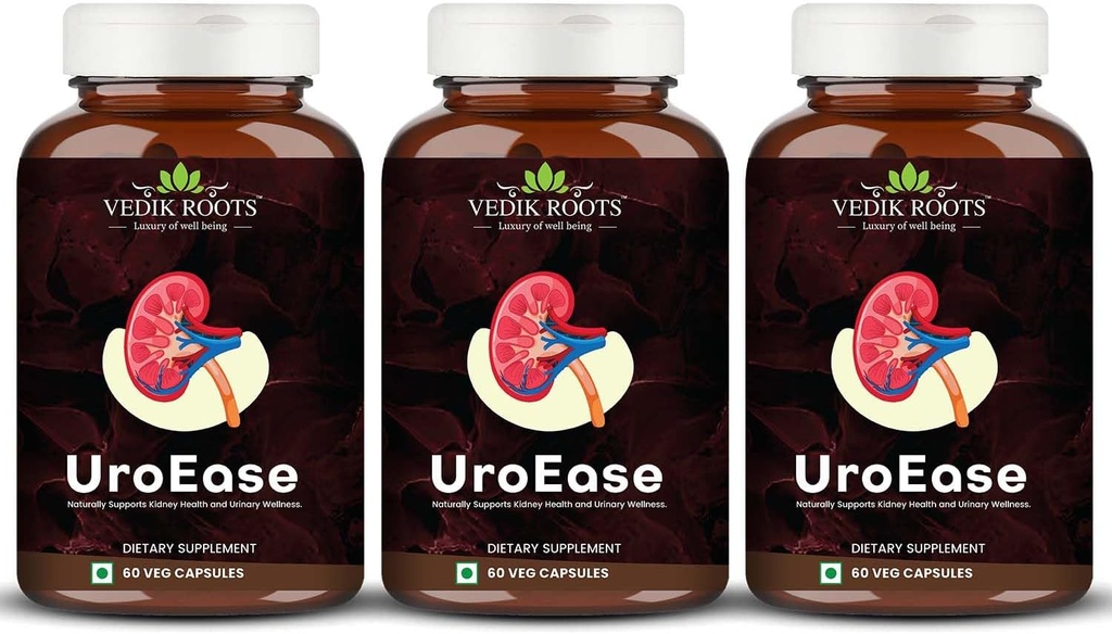 UroEase current 124; Ayurvedic Herbal Supplement for Ledney Health & Uric Acid Levels Current 124; Podporuje močení Tract Health Current 124; 180 Veg Kapsle