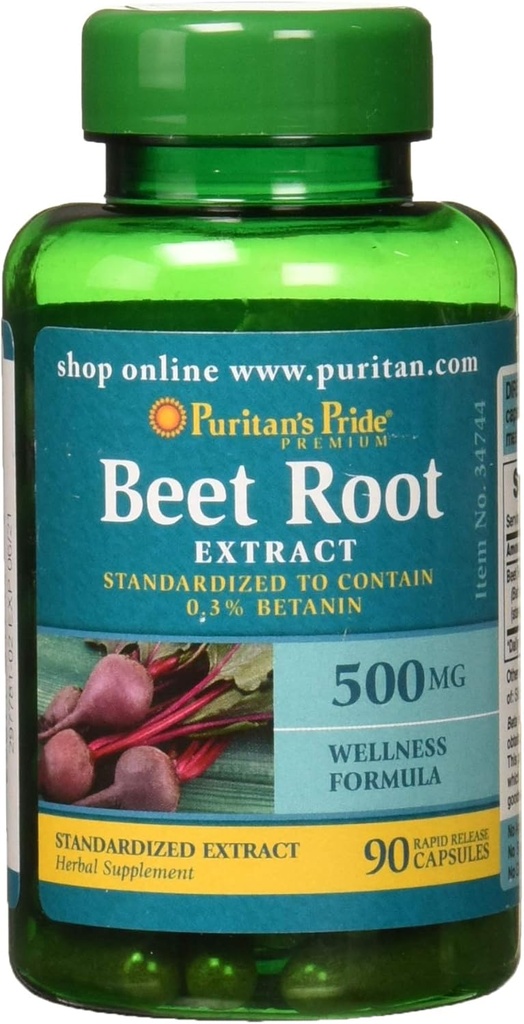 Puritan 's Pride Beet Root Extract 500 mg Kapsle, 90 Počet