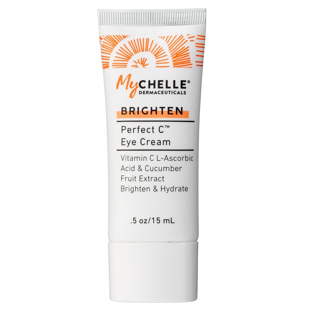 MyCHELLE Dermaceuticals Perfect C Eye Cream - Oční krém pro tmavé kruhy a pufiny s vitamínem C & Rostlinné kmenové buňky snížit viditelné příznaky stárnutí, jemné linie a vrásky, 0.51 Fl Oz (balení po 1)