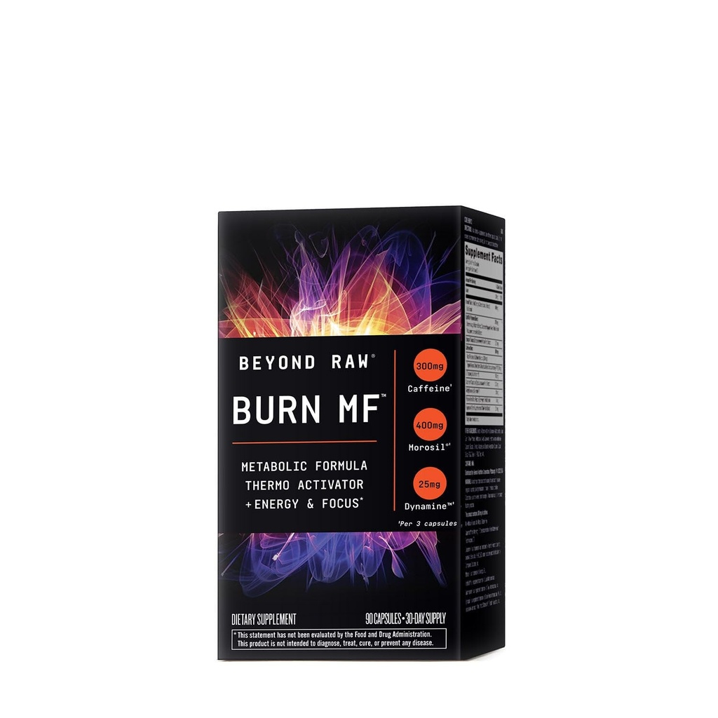 BEYOND RAW Burn MF MF 124; Metabolický vzorec, termoaktivátor, podporuje energii a soustředění MF 124; 90 Počet