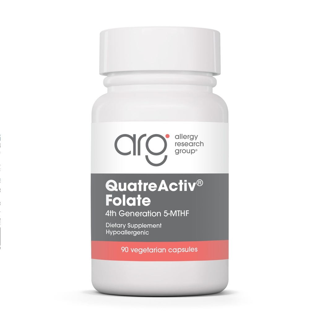 Alergie Výzkumná skupina Quatreactiv Folátový dodatek - Methylfolát, 5-MTHF, Methylation Support, Quatrefolik, Vegetariánské kapsle - 90 Počet