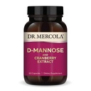 Dr. Mercola D- Mannose a Cranberry Extract, 30 Servings (60 Kapsle), Dietní dodatek, Podporuje močení Tract Health, Non- GMO