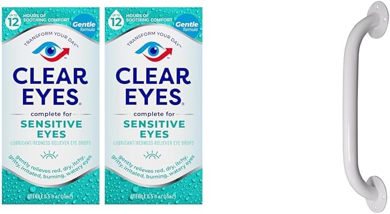 Čiré oči citlivé oční kapky, 2 balení a řídit lékařské bílé powder- potažený chycený bar