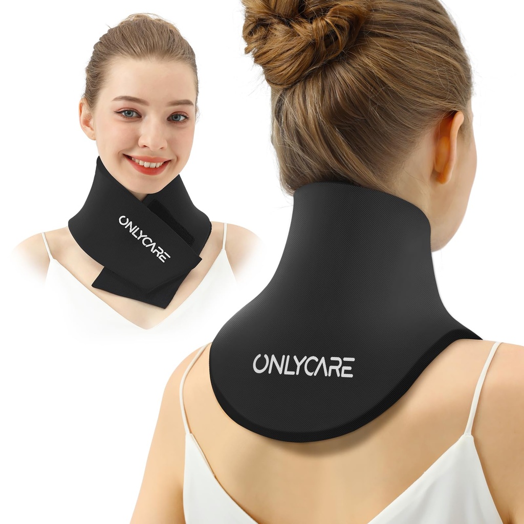 ONLYCARE Neck Ice Pack Wrap gel - Upgradované ledové balíčky pro krk opakovaně použitelné, teplá a studená komprese, úleva od bolesti, otok, spreje, kancelářský tlak