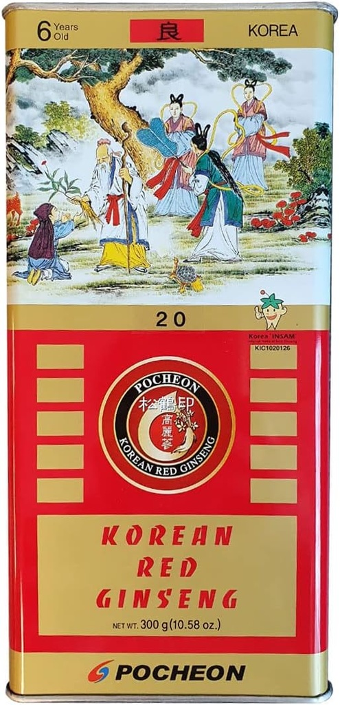 Pocheon 300g Korean Canned Sušený Panax Red Ginseng 14 Kořeny 6Years Good Grade 300-20, Přírodní imunitní podpora