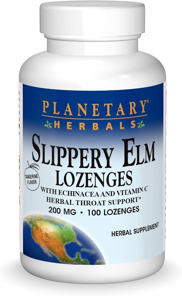 Planetární Herbals Slippery Elm Lozenges, 100 Počet