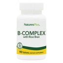 NaturesPlus B-Complex s rýžovými otrubami - 90 Tablety - Vegetariánské, Gluten Free - 90 Služeb