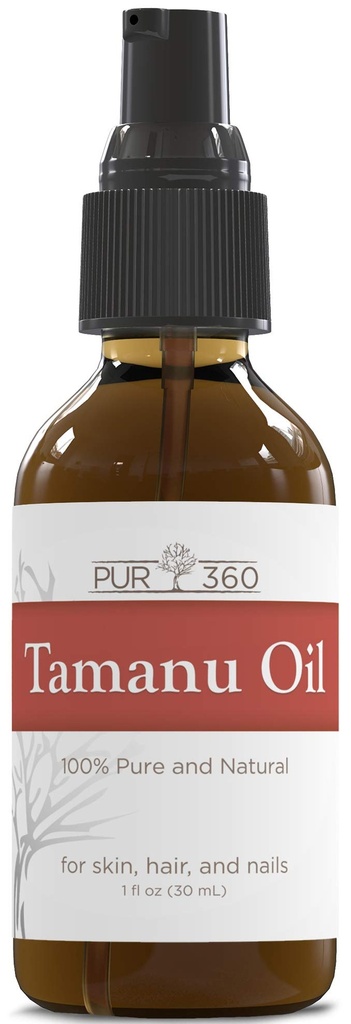 PUR360 Tamanu Oil - Nejlepší léčba psoriázy, Eczém, Akné Scar, Rosacea - Relief pro suchou, šupinatou pleť, skalp a více - Studená tlak - osvědčené 100% čisté