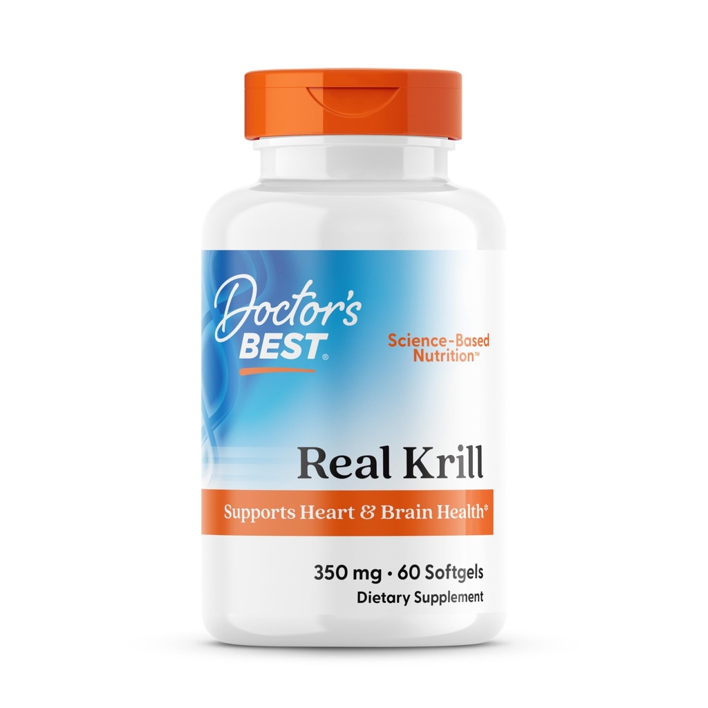 Lékaři BEST Real Krill, Antarktida Kril (Superba2), podporuje srdce a mozku zdraví, Non-GMO, Gluten zdarma 60 Softgels