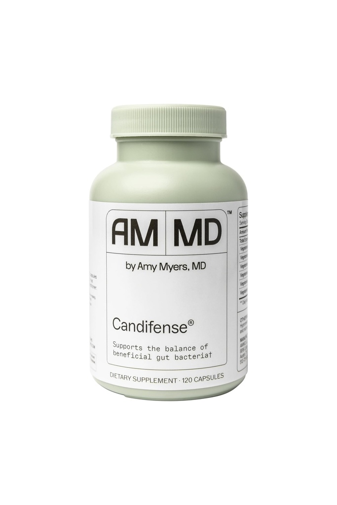 Amy Myers MD Candifense Candida Overgrowth Supplement - Digestive Enzymy for Digesting Fiber - Gut Care for a Balanced Microbiome - Gluten- Free, Dairy- Free & Non- Soy - 120 Kapsle (60 Služeb)