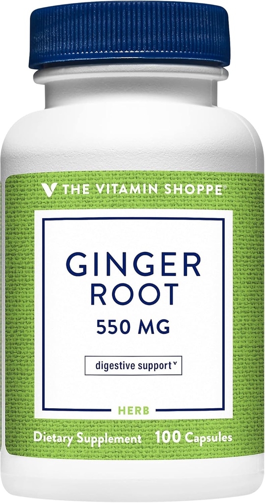 Vitamin Shoppe Ginger Root 550MG, Celý Herb dodatek, který podporuje Digestion & Soothing (100 Kapsle)