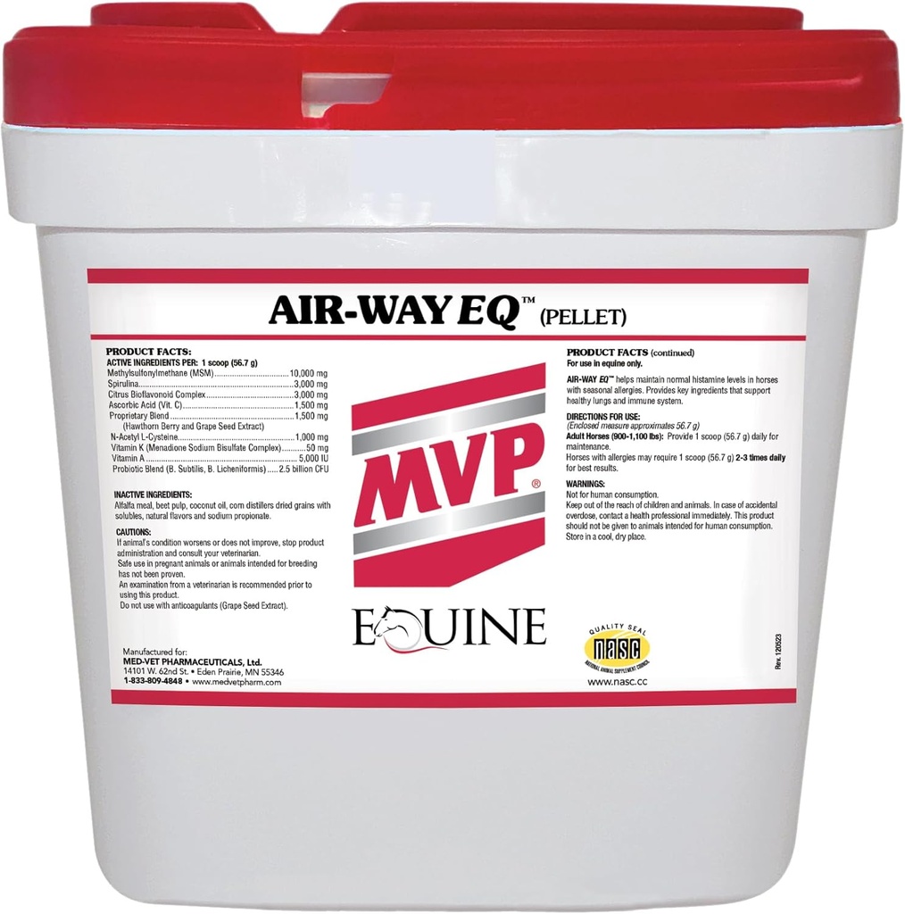 Air- Way EQ (20lb) Podporuje zdravé funkce plic a sezónní alergie podpora u koní