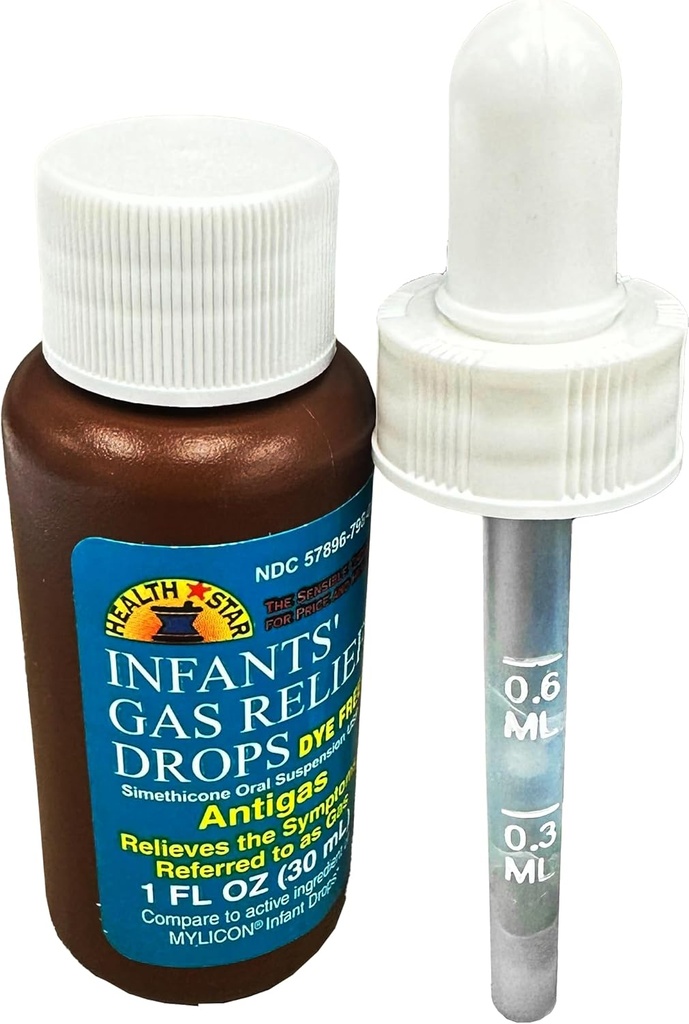 GeriCare Infants 'Gas Relief Drops Simethicone Drops for Infants, Relieves Stomach Discomfort, Safe & Gentle 20mg Drops, Child Anti- Gas 1 Fl Oz (Balení po 4)