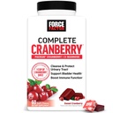 FORCE FACTOR Cranberry Soft Chews, Cranberry dodatek s D Mannose a Cranberry Extract na podporu močového měchýře a močového traktu zdraví pro ženy, Vegan, Sweet Cranberry Flavor, 60 měkkých Chews