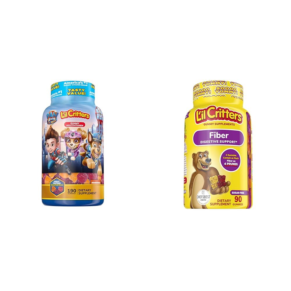 L 'il Critters Paw Patrol Gummy Vites Multivitamin pro děti, 190 Gummies a L' il Critters Fiber Gummy Dodatek pro děti, 90 Gummies