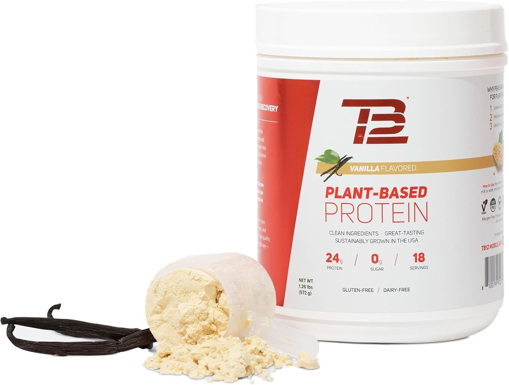 TB12 Plant Based Protein Powder, Sugar- Free (18 Služeb / 1.26lbs)