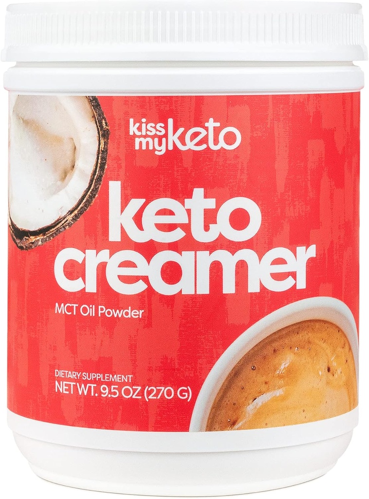 Kiss My Keto Creamer (Original, Neochucené) - Zero- Carb Keto Coffee Creamer + MCT Oil Powder C8 (9g) Yellow 124; Ketogenic Creamer for Coffee & Tea, Keto Shakes C124; Gluten Free, 30 Služeb (1 balení)