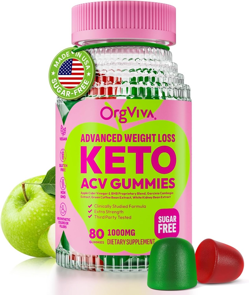 Keto Acv Gummies for Advanced Weight Loss: Apple Cider Ocet Gummies with Vitamíny to Support Digestion, Metabolismus, a imunitní zdraví - Cukr zdarma 80 ct