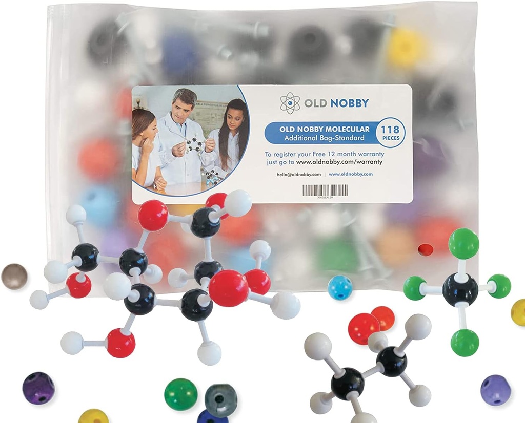Starý Nobby 118- Díl Doplňková chemie Molekulární model Kit - Budovat 3D struktury pro studium, výuku a laboratorní použití - Trvalé Atomy a dluhopisy, Snadné Montáž s přenosné paměti