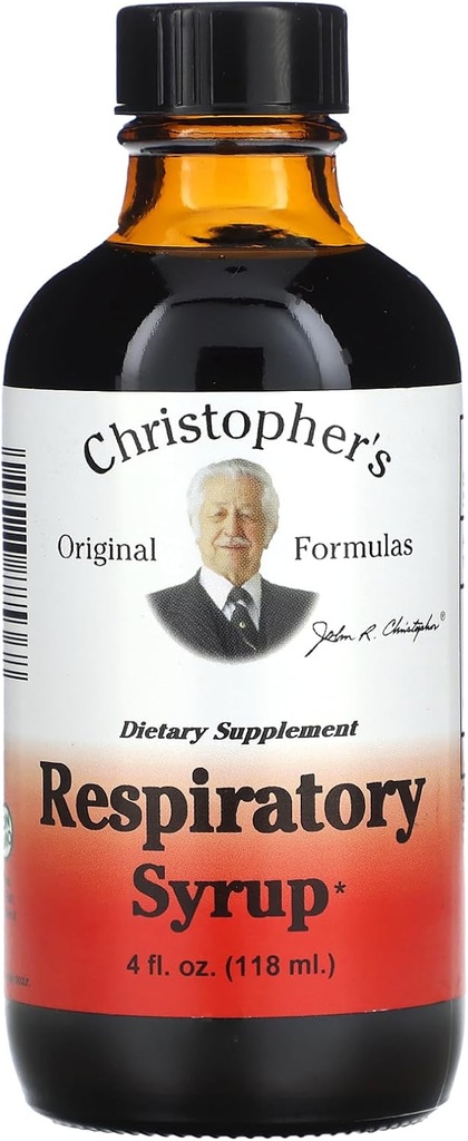 Christopher 's Original Respirační syrup 4 oz cr124; Bylinná podpora pro plíce, sinusy a bronchiální zdraví