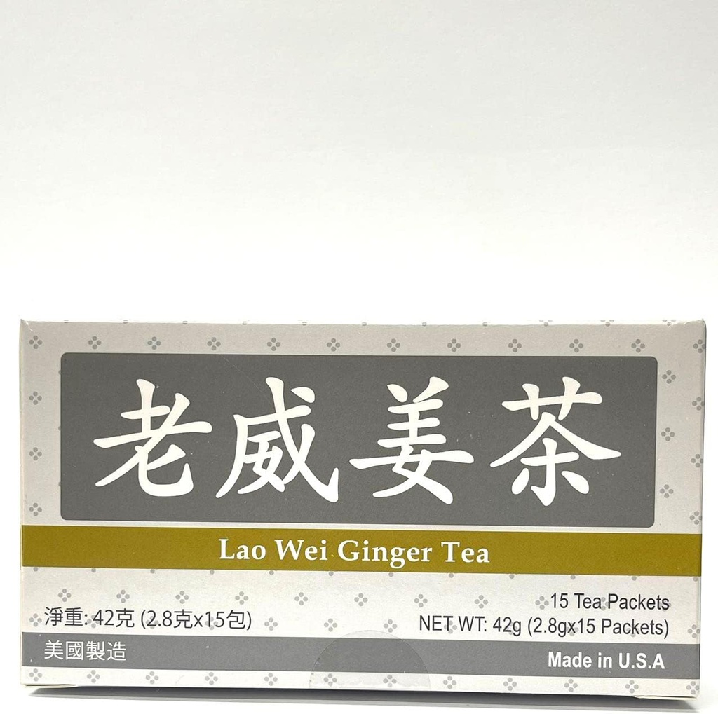 Ginger Tea Bylinný dodatek Pomáhá pro kontrolu zánětu a snížit nevolnost, zvýšení energie a antioxidant úroveň 15 sáčky vyrobené v USA