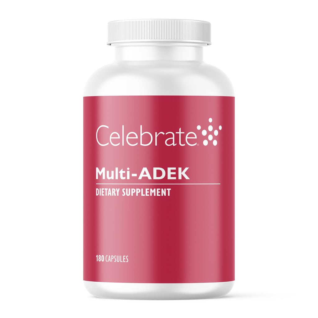 Oslavte Vitamíny Multi ADEK, Iron Free - Daily Bariatric Multivitamin, Vysoká úroveň vitaminů A, D, E, K & B12 pro pacienty s duodenální chirurgií (180 tobolek)