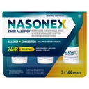 Nasonex 24HR Alergie Nasal Spray, Non- Drowsy, Scent- Free Mist, Alergie Symptomy + Nasal Congestion, Full Prescription Spray, 120 Sprays (3 Pack)