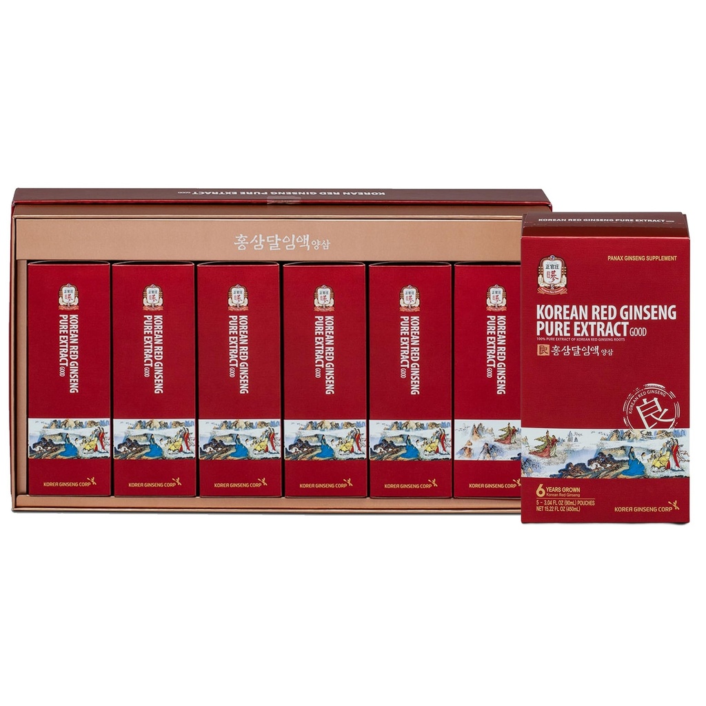 CheongKwang Korean Red Ginseng Pure Extract Good Ginseng 124; Korean Red Ginseng, Red Ginseng, Ginseng Extract with Premium Grade Ginseng Of 124; Boosts Energy, Imunity, Stamina, krevní oběh 124; 30 Počet