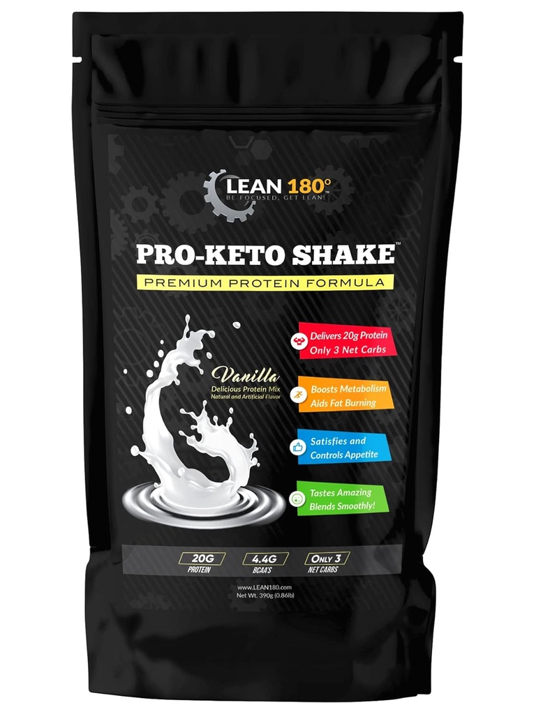 Pro Keto Shake - Nejlepší Ochutnávání Nízké sacharidy Nízký cukr Čistý protein Shake pro Keto a všechny diety hubnutí (Vanilla)
