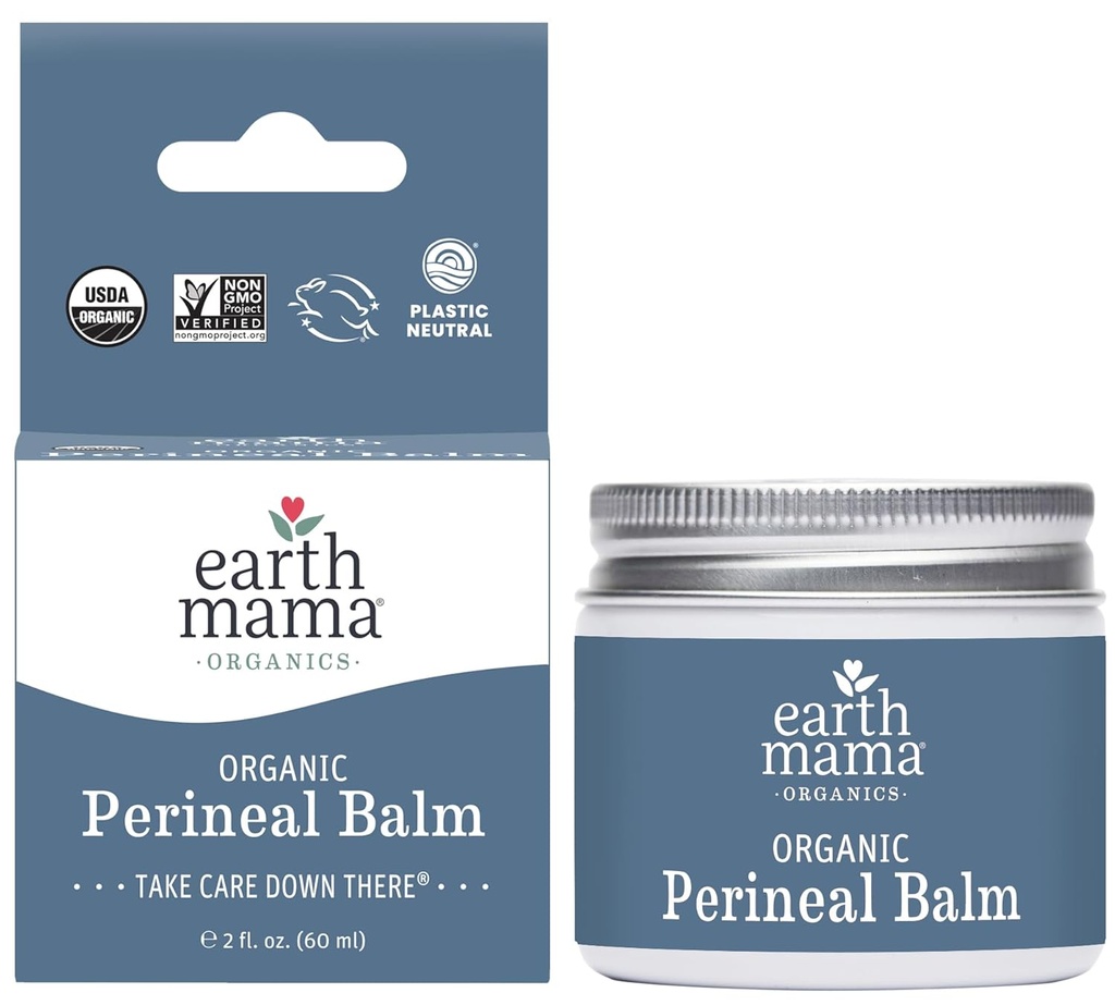 Země Mama Organic Perineal Balm 124; Přirozeně chlazení bylinné salve pro těhotenství a poporodní pomoc s čarodějnice Hazel & Calendula, Feminin Care Essentials, No Benzokain nebo Butan, 2-Fluid Ounce
