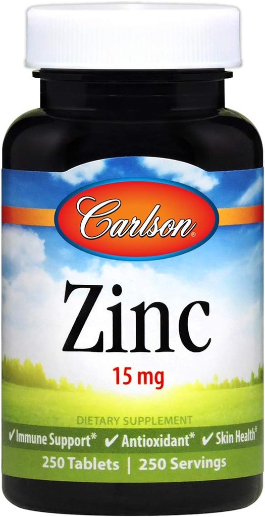Carlson Labs Zinek, 15 mg, 250 tablet
