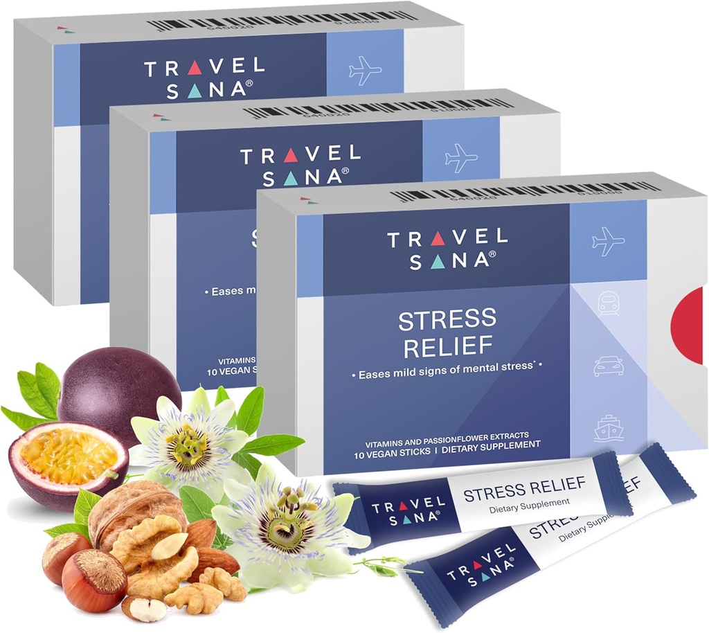 Relief Relief 124; Passionflower 200mg Relief 124; Vitamin B6 a B12 Relief 124; Premium 124; přírodní dodatek 124; Relieves Streeve Zatímco Cestování 124; Fast- acting Relief 124; 10 Sticks (balení po 3)