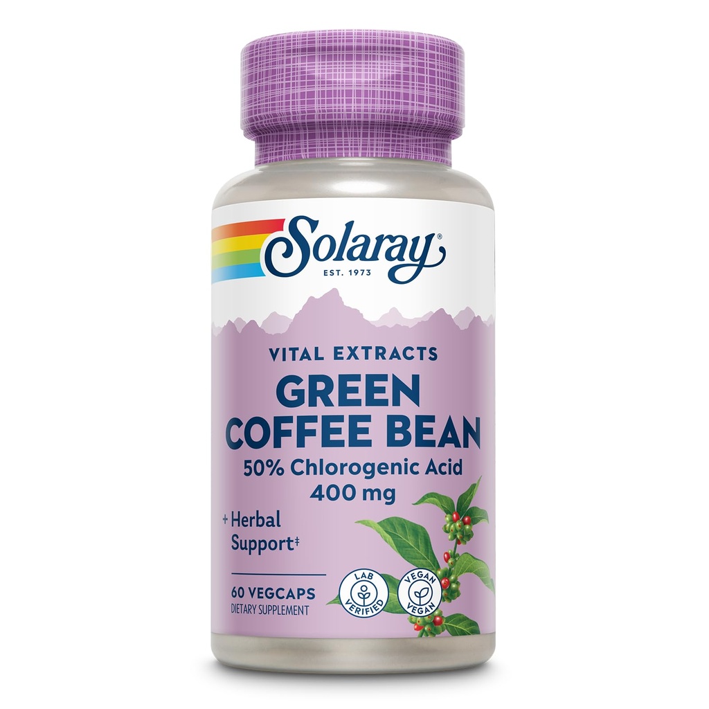 SOLARAY Garantovaný Potency Green Coffee Bean Extract, Veg Cap (Btl- Plastic) 400mg Př