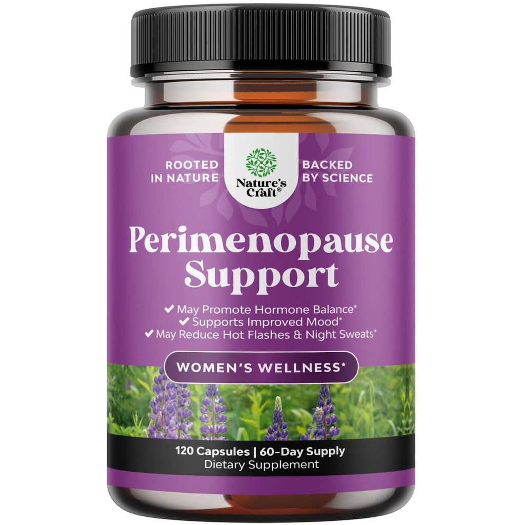 Kompletní Perimenopauza Dodatek pro ženy - Multibenefit Menopauza Ease pro ženy s Maca Root Vitex Berry & Black Cohosh pro horké záblesky noci potí Hormon Balance a Mood Support (2 měsíce)