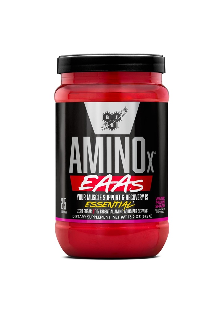 BSN Amino X EAA, Muscle Recovery & Endurance, 10g Essential Amino Acids, 5g BCAA, Zero Sugar, Caffeine Free, Meloun Splash, 13.2oz, 25 Servings