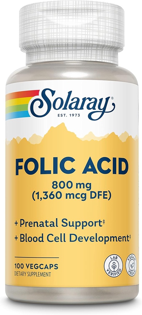 Solaray Acid Capsules, 1360mcg Acid 124; 100 Count Acid 124; Balení po 2 ks