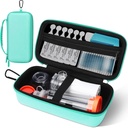 Asthma Inhaler Case, Přenosný Nebulizer Organizátor, Travel- Ready with Mesh Pocket, Double Zippers, Silicone Handle, Děti a dospělí, Stylish Green