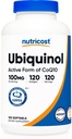 Nutricost Ubiquinol Softgels (120 Softgels curren124; 100 mg per serving) - Superior Absorpce Antioxidant current 124; Aktivní forma CoQ10 - Gluten Free, Non- GMO