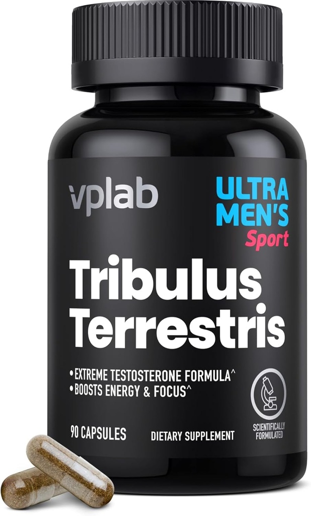 VPLab Ultra Men 's Tribulus Terrestris - Denní multivitaminový doplněk pro muže s Tribulus Terrestris Extract a zinek - Podporuje úrovně & imunitní systém, 90 Kapsle