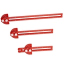 Dřevěné rulery, TOURACE 3Pcs Precision Pocket Ruler Metal Slide Pravidlo Dřevěné nástroje T Square Metric / Inch Přenosné rulery s úhlovým hledáčkem Protraktoru (6 / 8 / 12 Inch)