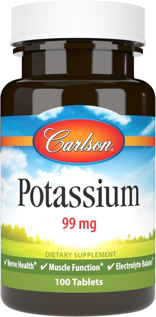 Carlson - Draslík, 99 mg, Promotes Nerve Health & Muscle Function, 100 tablet