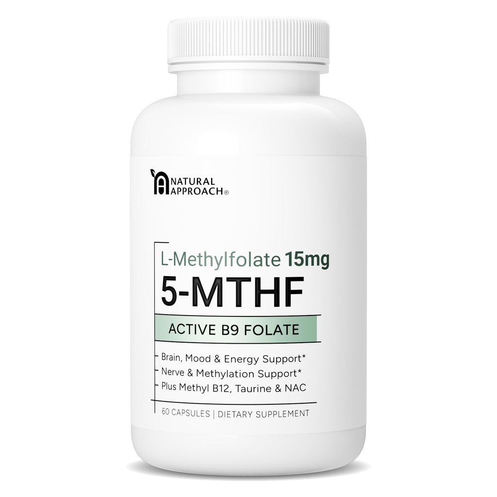 L- methylfolát 15 mg plus methyl B12, D3, Taurin & NAC CLAS124; MTHFR- Friendly folát (vysoká potence) CLAS124; Bioaktivní formy vitaminu B9 & B12 CLAS124; dodatek pro mood, Methylace, & Cognition CLAS124; 60 Kapsle