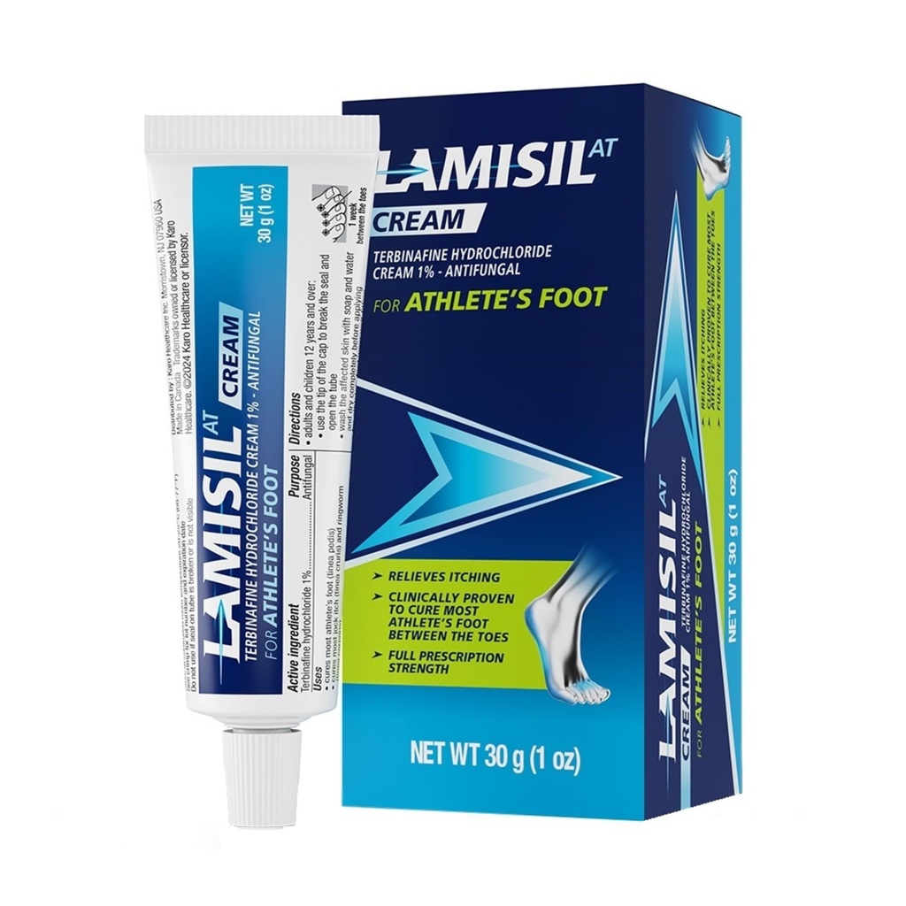 Lamisil 1 týden Athletova léčba nohou, antimykotická smetana s terbinafinem hydrochloridem 1%, rychlé zmírnění příznaků a zabránění recikurenci, 1 oz (30 g)