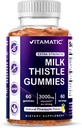 Vitamatic Milk Thistle Gummies- 10000 mg Ekvivalentní Per Serving (od 50: 1 Extract 200 mg) - Játra Detox & Anti Oxidant Health - Min. 80% Silymarin Flavonoids - 60 Pectin na bázi gumy