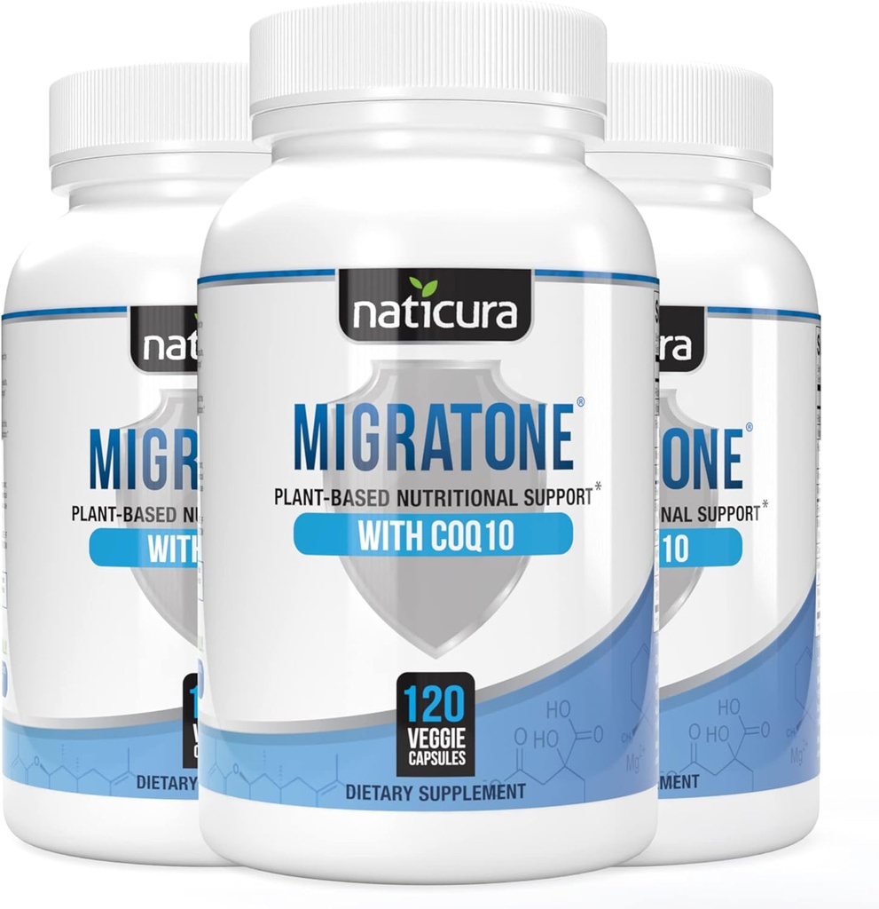 Migratone Migréna Relief - Přírodní bolest hlavy Relief Vitamin - Migréna Dodatek s PA - Volný Butterbur, hořčík, vitamín B2 B6 a B12, Mikroaktivní CoQ10 a horečnaté - Migréna Clinic 's Choice